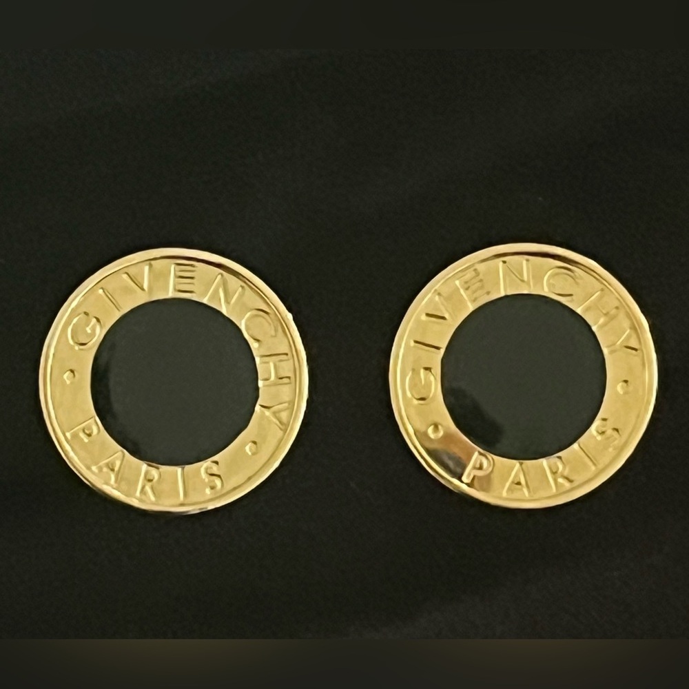 Givenchy gold and black clip-on earrings